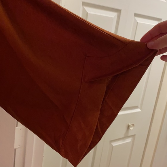 Rust colored kimono sleeve knot front dress - Picture 2 of 5